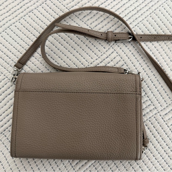 Tory Burch Thea gray Pebbled Leather Crossbody - Picture 2 of 4